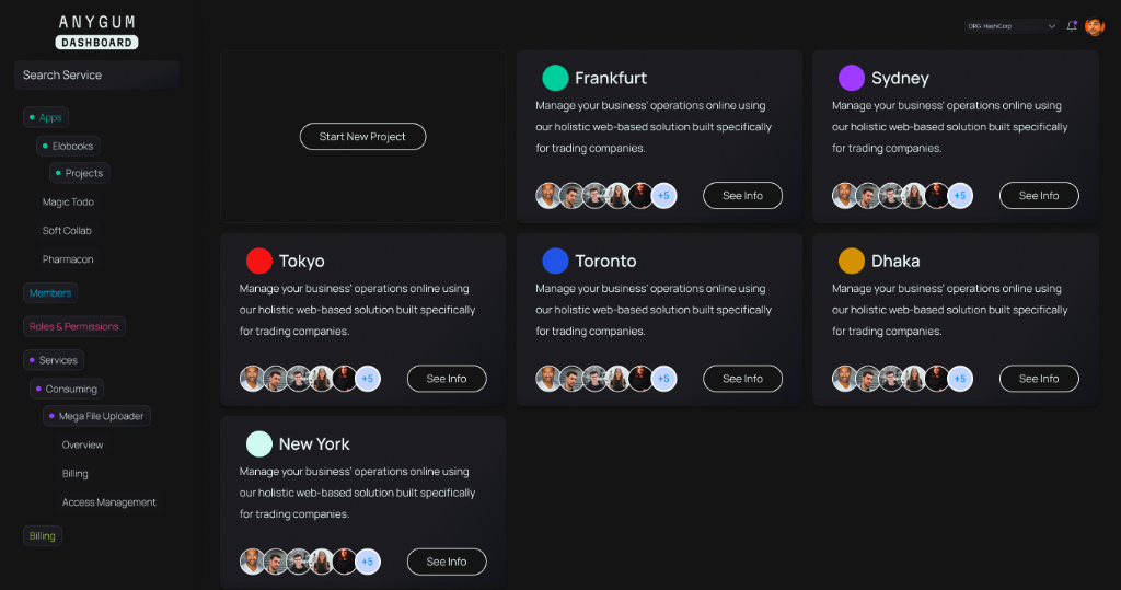 Anygum Dashboard Widescreen Mockup
