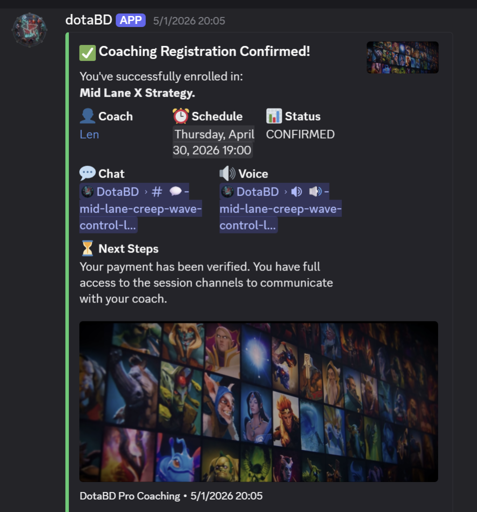 Discord DM Bot Confirmations