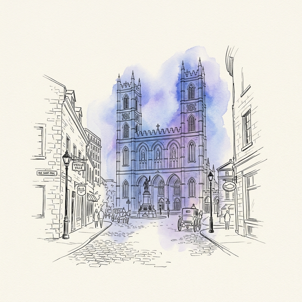 Artistic sketch of Montréal
