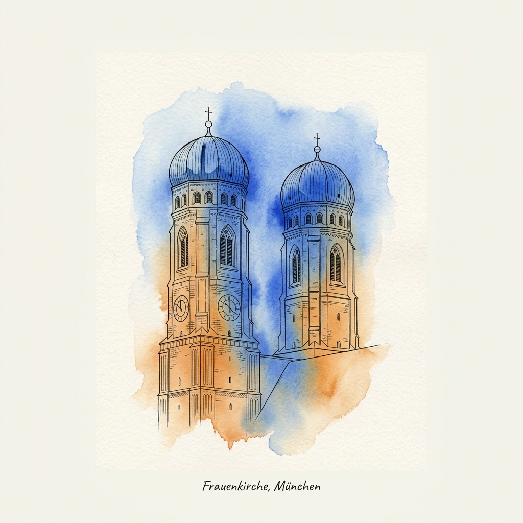 Artistic sketch of Munich