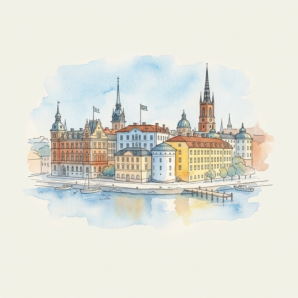 Artistic sketch of Stockholm